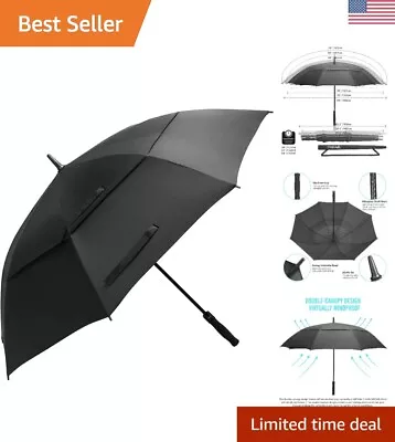 Professional Golf Umbrella - Vented Double Canopy Auto Open Fiberglass Frame • $49.99