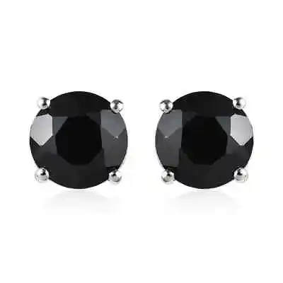 925 Sterling Silver Natural Black Spinel Stud Solitaire Earrings Jewelry Ct 6.7 • $17.36