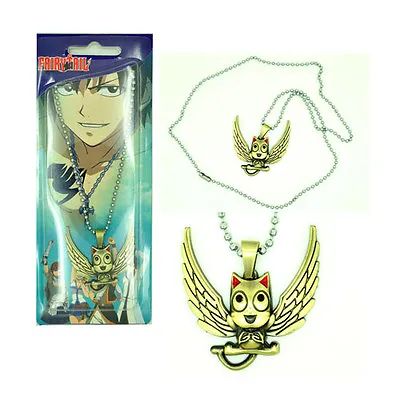Anime Fairy Tail Happy Charm Necklace Pendant Cosplay Costume Prop Gift • £3.98