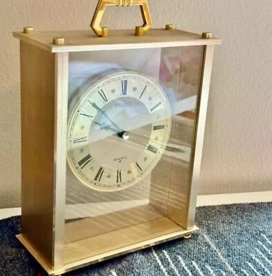 Seiko Vintage Gold Tone Mantel Decor Alarm Clock Working  • $0.99