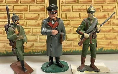 Mixed Lot Of 3 German WWI Or WWII Painted Metal Miniature Soldiers • $21