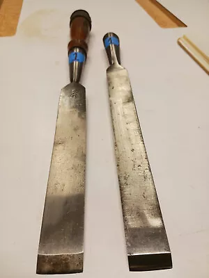 Pair Of Large 1 Inch James Swan Straight Edge Socket Chisels • $26