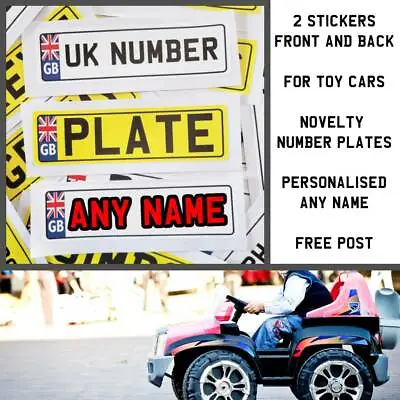 £2.49 • Buy 2 Personalised Custom Kids Children's Toy Car Number Plate Any Name Reg Vinyl 