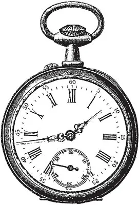 Hampton Art Diffusion Large Pocket Watch Red Rubber Wood Stamp Steampunk Vintage • $9.95