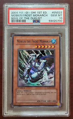 2004 YuGiOh Soul Of The Duelist Mobius The Frost Monarch Super Rare EN022 PSA 10 • $79.99