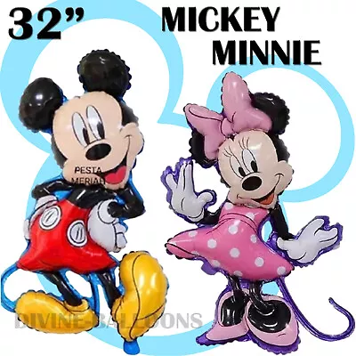 Giant Mickey Minnie Mouse Foil Balloons Birthday Party 78cm Decor Uk • £12.49