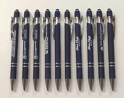 10ct Lot Misprint Metal Retractable Alpha Soft Touch Stylus Pens DARK/ NAVY BLUE • $11.99