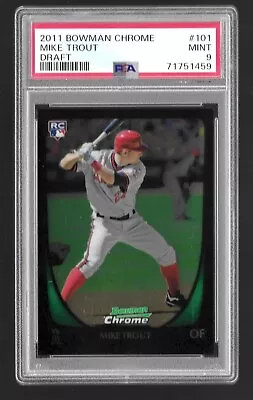 Mike Trout 2011 Bowman Draft Chrome PSA 9 MINT Rookie Card #101 Angels PSA MINT • $144.50