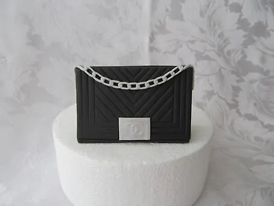 Edible Handmade Fondant Handbag Cake Topper Sugar Paste Decoration (Black) • £17.99