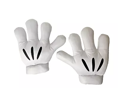 Disney Parks White Mickey Mouse Gloves Plush Hands Costume Adult  • $15