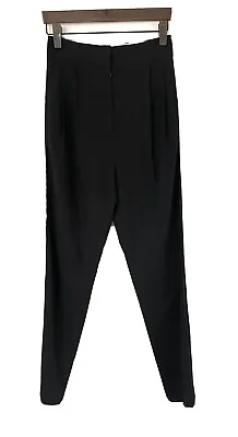 BASSIKE High Rise Waist Black Straight Leg Pleated Front Pant RRP395 Womens 0 • $79