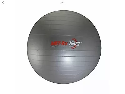 Met-Rx 180 Grey Fitness Exercise Ball Yoga Core Workout 18  W Pump • $15.76