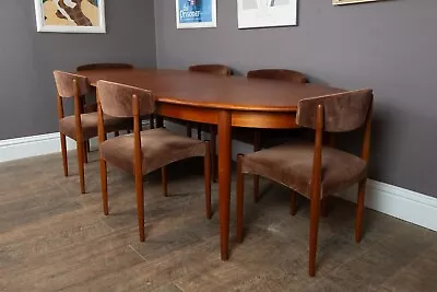 Vintage Retro Danish Teak Oval Table And 6 Chairs • £1100