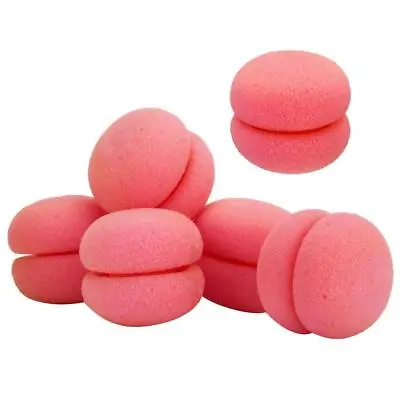 6Pcs Cute Pink Magic Sleep In Hair Curlers Roller Soft Foam Sponge Lady Girl • £4.90