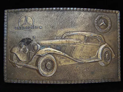 OC01149 VINTAGE 1970s **MERCEDES BENZ CABRIOLET A** ANTIQUE CAR BELT BUCKLE • $30