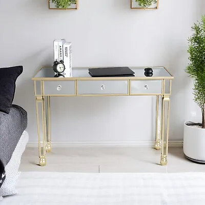 Champagne Gold Dressing TableModern Mirrored TableDressers & Chests Of Drawers • $186.95