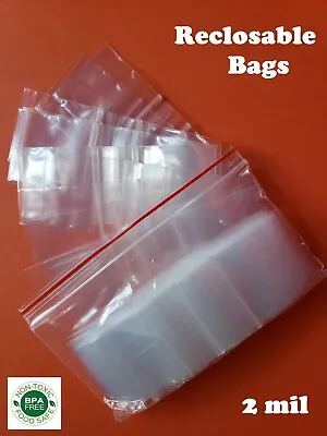 Clear 2 Mil Zip Seal Bags Poly Plastic Reclosable Top Lock Zipper Baggies 2mil • $6.49