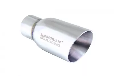 Megan Exhaust Muffler: Universal Stainless Steel Chrome 3.5 Inch Tip (2.5 Inch) • $71.94