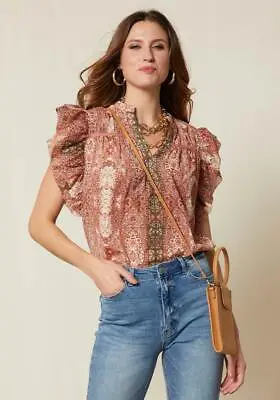 Matilda Jane Good Hart GH The Style Charm Medallion-Print Top Size L Large NWT • $46.95