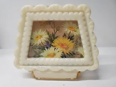 Vintage Mcm Lucite Floral Napkin / Mail Holder Chipped Interior Corner • $8