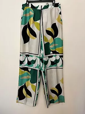 Zara Women's Flowing Satin Trousers With Full Length Multicolor Size L NWT • $29.75
