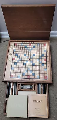 Deluxe Collectors Scrabble Wooden Set Vintage Edition Crossword Board Game • $148.45