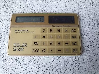 £7.99 • Buy Rare Vintage Sanyo CX-20 Solar Star Credit Card Solar Cell Calculator