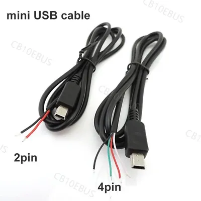 2/4pin Mini USB Male Jack Adapter Power Charger Data Cable DIY Repair Wire B10 • $5.62