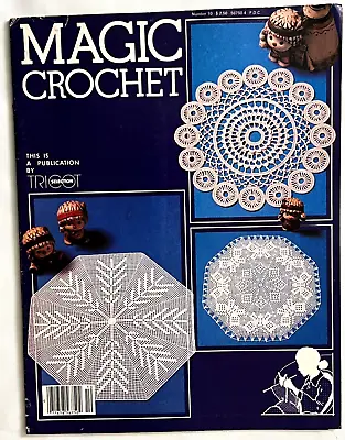 VTG Magic Crochet Patterns Magazine Number 10 Delightful Floral Doilies Runners • $19.81