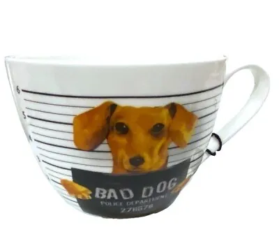 PORTOBELLO By Design DACHSHUND BAD DOG Mug Shot Coffee Tea MUG New NWT • $22