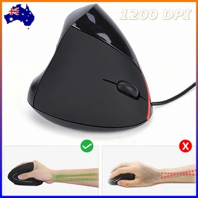 $15.99 • Buy Mouse Vertical Ergonomic 5D Optical Usb Wired Gaming 1200DPI For PC Laptop Mice