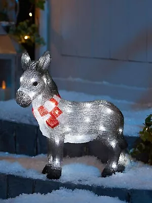 Christmas Nativity Donkey Decoration LED Light Up Animal Xmas Decor Acrylic • £42.99