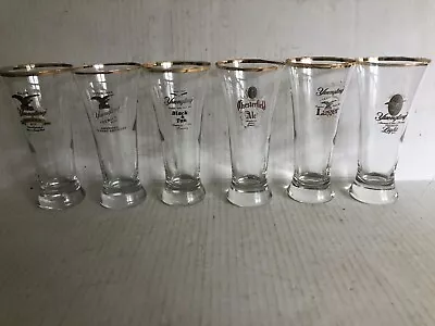 Rare Set Of (6) Different Logos Yuengling Glasses Gold Rim 7 1/2  12 Ozs Org Box • $90