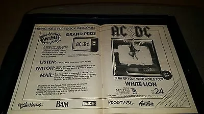 $126.90 • Buy AC/DC Blow Up Your Video KNAC Rare Concert Contest Promo Poster Ad Framed! 