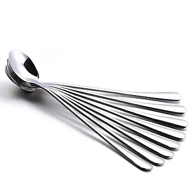 6-Piece 7.5  Stainless Steel Mixing Spoons Set - Iced Teaspoons Ice Cream Spoon • $9.99