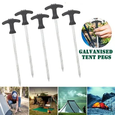 $1.99 • Buy Tent Pegs Heavy Duty Screw Steel In Ground Camping Stakes Outdoor Nail 1PC