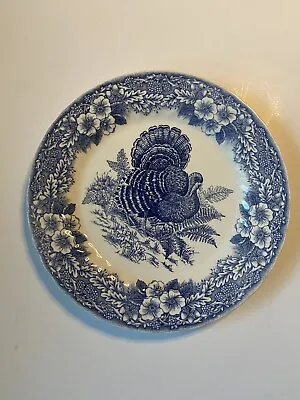 Thanksgiving Blue Dinner Plate Queens Myott Factory Archive Ceramic 10” Diameter • $38.99