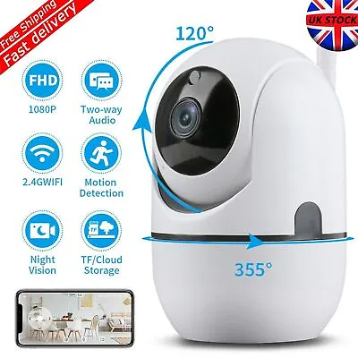 1080P HD IP Camera Wireless WIFI Indoor CCTV Smart Home Baby Pet Security Cam UK • £15.10