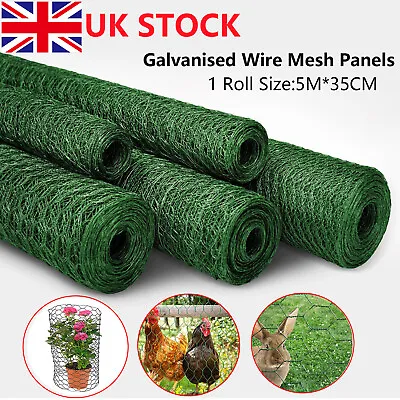 £115.99 • Buy 5-50M Green Wire Mesh Galvanised Fence Aviary Rabbit Hutch Chicken Pet Fencing