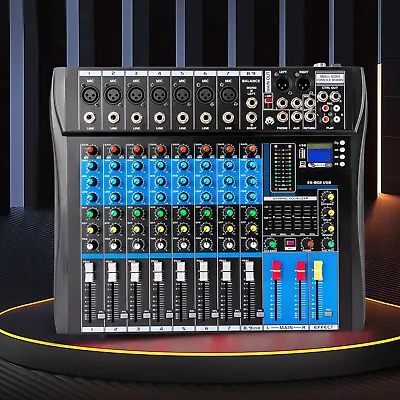 8 Channel Professional Bluetooth Live Studio Audio Mixer USB Mixing Console • $117