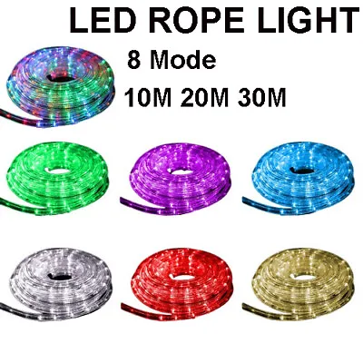 10M 20M 30M LED Rope Lights Party Christmas Lights Wedding Waterproof Xmas 8Mode • $39.99