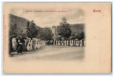 C1905 Procession To Brasancevo Mostar Bosnia And Herzegovina Postcard • $39.95
