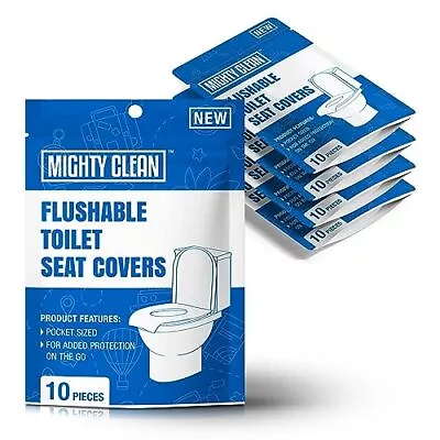 Toilet Seat Covers Flushable 50 Pack - Upgraded XL Size| Biodegradable Paper ... • $19.40