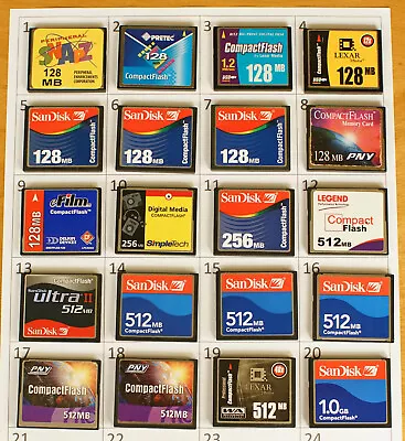 1x CF Card Compact Flash Memory Card 128MB 256MB 512MB 1GB 06 • $22.90