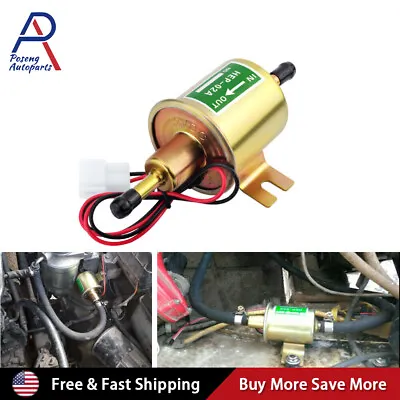 Inline Fuel Pump 12v Electric Transfer Low Pressure Gas Diesel Fuel Pump HEP-02A • $7.84