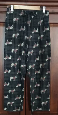 Stafford Men’s Medium Sleepwear Fleece Pajama Pants Gray Plaid Dog Lover • $19