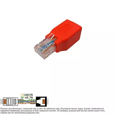 Adapter RJ45 8P8C CrossOver C5 C6 Ethernet Cross Over Female Male PD3943 • $4