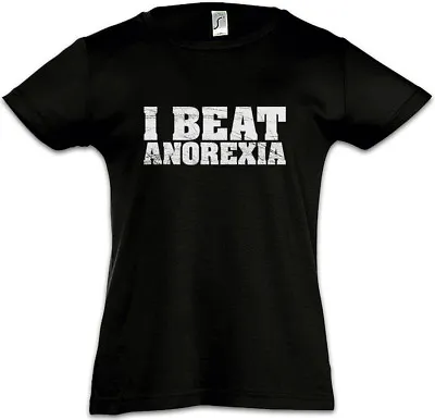 I Beat Anorexia Kids Girls T-Shirt Fun Chubby Pride Fat Large Heavy Thick Proud • £16.99