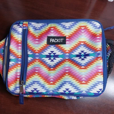 $11 • Buy Packit Freezable Classic Lunchbox - Multi-Color Geometric Bag Ice Pack Chilled