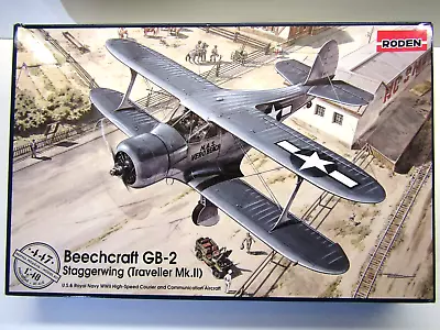 Roden 1:48 Scale Beechcraft GB-2 Staggerwing (Traveller Mk.ll) Model Kit # 447 • $54.95